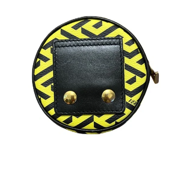 NWOT Versace La Greca Signature Print Round Pouch Wallet Purse Belt Bag - Picture 3 of 7